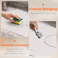 Karienvir 3 zónás beépíthető indukciós főzőlap 60cm fehér 3500W érintésvezérlés 7