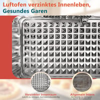 Karienvir 36L Digitális Mini Sütő 1800W - Légkeveréses Hőlégkeverős Sütő Időzítővel, 100-230°C, Olajmentes Sütés, 7 Kiegészítővel 7