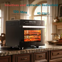 Karienvir 36L Digitális Mini Sütő 1800W - Légkeveréses Hőlégkeverős Sütő Időzítővel, 100-230°C, Olajmentes Sütés, 7 Kiegészítővel 4