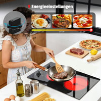Karinear 2 égőfejes elektromos főzőlap 30 cm, 3000 W, fekete üveg 5