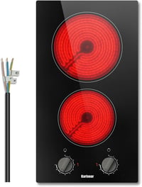 Karinear 2 égőfejes elektromos főzőlap 30 cm, 3000 W, fekete üveg 1