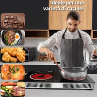 Karinear 2 égőfejes üveg főzőlap 3200W hordozható infravörös timer funkcióval 2