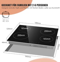 Karinear 4 égőfejes üvegkerámia főzőlap 60cm érintésvezérlés időzítő 5