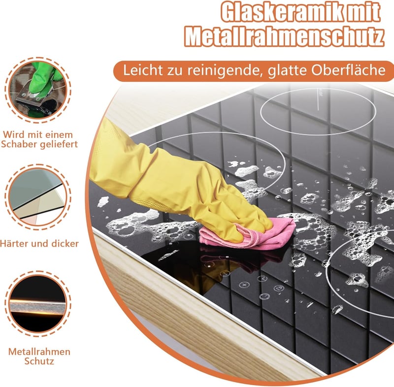 Karinear 4 égőfejes üvegkerámia főzőlap 60cm érintésvezérlés időzítő
