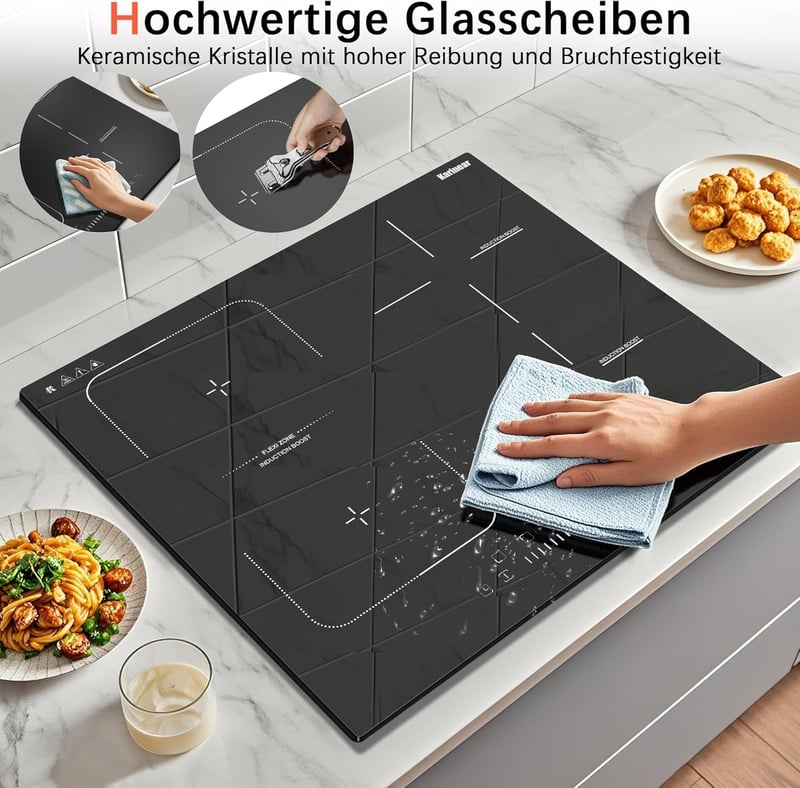 Karinear 4 zónás beépíthető indukciós főzőlap 60 cm Flex Zone csúszkával