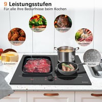 Karinear 60 cm-es Indukciós Főzőlap Dupla Flex Zónával - 4 Főzőmezős, Mágneses Gomb/Érintésvezérlés, Időzítő, Booster Funkcióval, 7200W 5