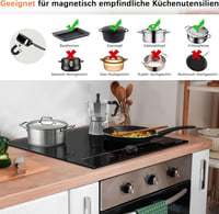 Karinear 60 cm-es Indukciós Főzőlap Dupla Flex Zónával - 4 Főzőmezős, Mágneses Gomb/Érintésvezérlés, Időzítő, Booster Funkcióval, 7200W 8