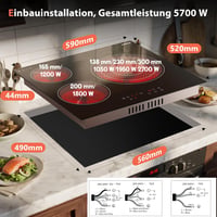 Karinear 60 cm-es üvegkerámia főzőlap 3 zónás érintésvezérlésű beépíthető 7