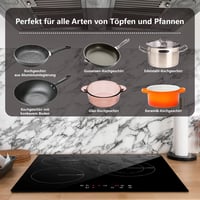 Plită ceramică încorporabilă Karinear, 60 cm, 3 zone, 5200W, control tactil, blocare pentru copii, temporizator. 6