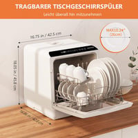 Karlxtom TDQR03A mini mosogatógép 6 program asztali freestanding 2
