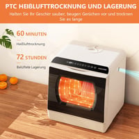 Karlxtom TDQR03A mini mosogatógép 6 program asztali freestanding 6