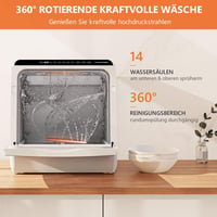 Karlxtom TDQR03A mini mosogatógép 6 program asztali freestanding 5