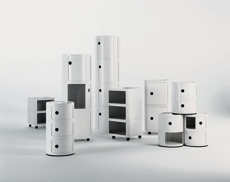 Kartell Componibili 2 elemű fehér tárolóegység 32x40 cm - White, Modern