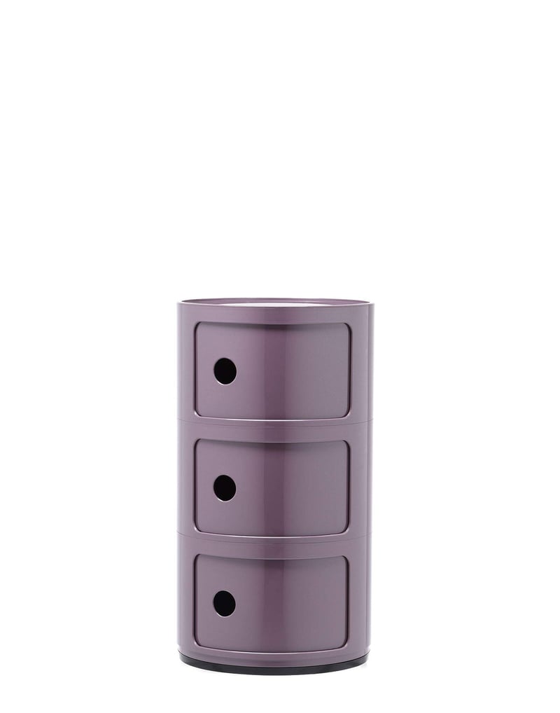 Dulap de depozitare rotund Kartell Componibili cu 3 elemente - Violet, bază rotundă