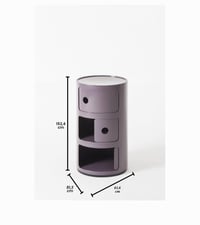 Dulap de depozitare rotund Kartell Componibili cu 3 elemente - Violet, bază rotundă 3