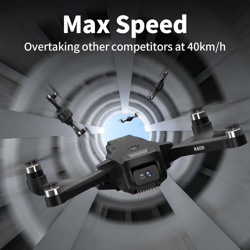KARUISRC K600 Összecsukható Drón 1080P HD Kamerával, 5G WiFi FPV, Kefenélküli Motorral, Automatikus Lebegéssel, Gesztus Fotó Funkcióval, Fek