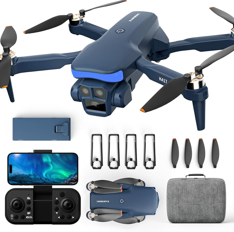 karuisrc Összecsukható Drón 2x1080P HD Kamera, FPV, LED Világítás, Optikai Pozicionálás