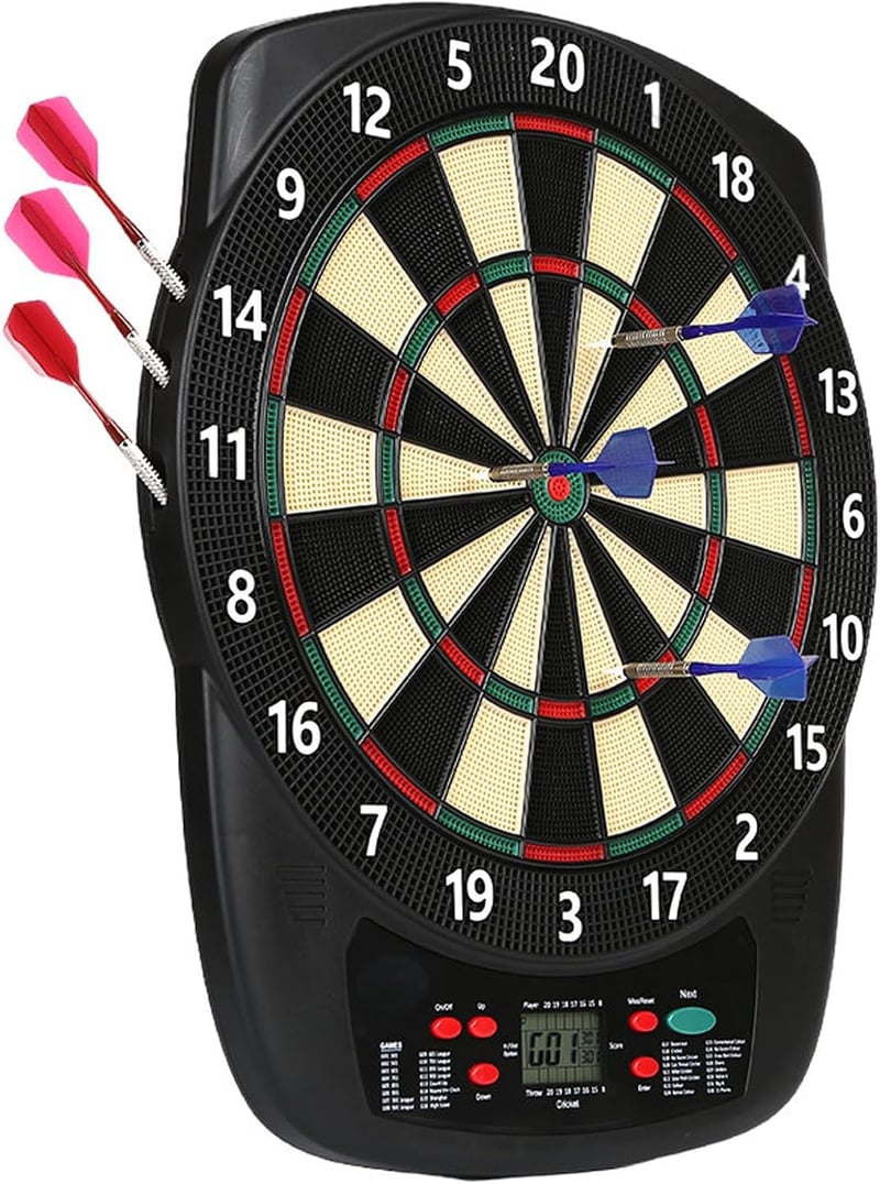 Kasadin Elektronikus Darts Tábla 32 Játék 590 Variáció Hangeffektussal LCD Kijelzővel