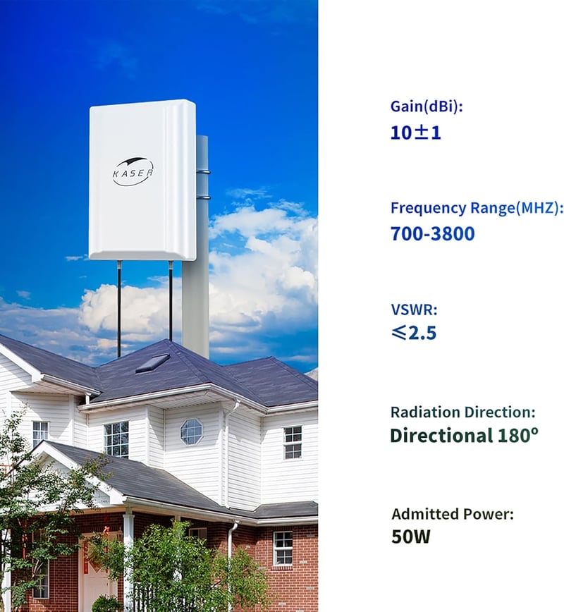KASER 4G LTE 5G Kültéri MIMO Antenna 12dBi Erősítés TS9 Adapter 10m Kábellel