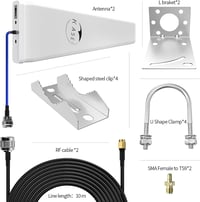 Kaser LPDA 5G/4G LTE Mimo Antenna 12dBi TS9 Adapter 10m Kábellel 6