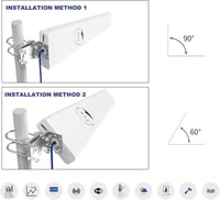 Kaser LPDA 5G/4G LTE Mimo Antenna 12dBi TS9 Adapter 10m Kábellel 3