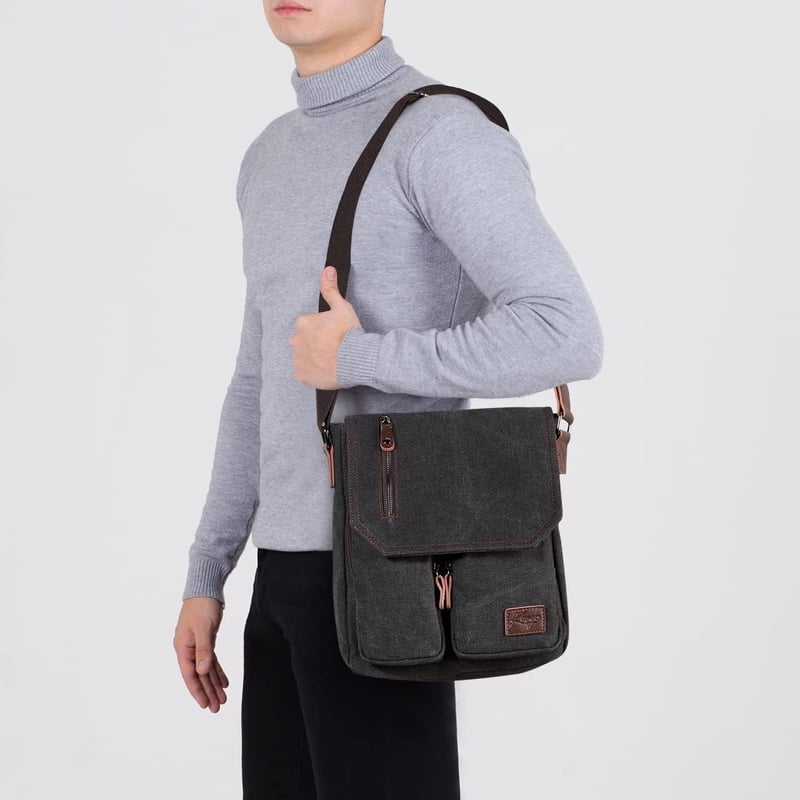 Kasgo férfi vászon válltáska vízálló messenger crossbody