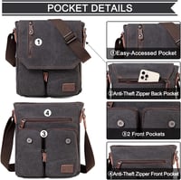 Kasgo férfi vászon válltáska vízálló messenger crossbody 6