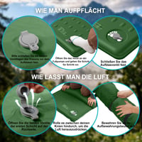 Saltea de camping autogonflabilă KASIMO cu pernă din spumă cu memorie, valoare R 9.5, saltea din burete gonflabilă ultra-groasă, portabilă, pentru activități în aer liber, mașină și cort 8