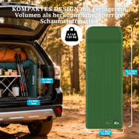Saltea de camping autogonflabilă KASIMO cu pernă din spumă cu memorie, valoare R 9.5, saltea din burete gonflabilă ultra-groasă, portabilă, pentru activități în aer liber, mașină și cort 4