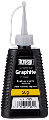 Grafitový prášok Kasp K30050 na cylindrické vložky a visiace zámky, suché mazivo, bez zápachu a bez mastnoty, 50 g 1