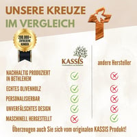 Kassis darčekové predmety Olivový kríž s holubicou – Ručne vyrobený betlehemský nástenný kríž – Duchovný darček na krst, prvé sväté prijímanie 4