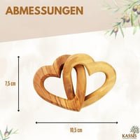 KASSIS Olívafa Összefonódó Szívek - Kézzel Készített Dekoráció Egyedi Mintázattal - Tökéletes Ajándék Esküvőre, Valentin-napra, Évfordulóra 3