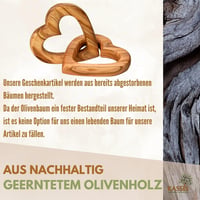 KASSIS Olajfa Szív Páros Kézműves Ajándék Esküvőre Évfordulóra Születésnapra - 5 cm, Classic 8