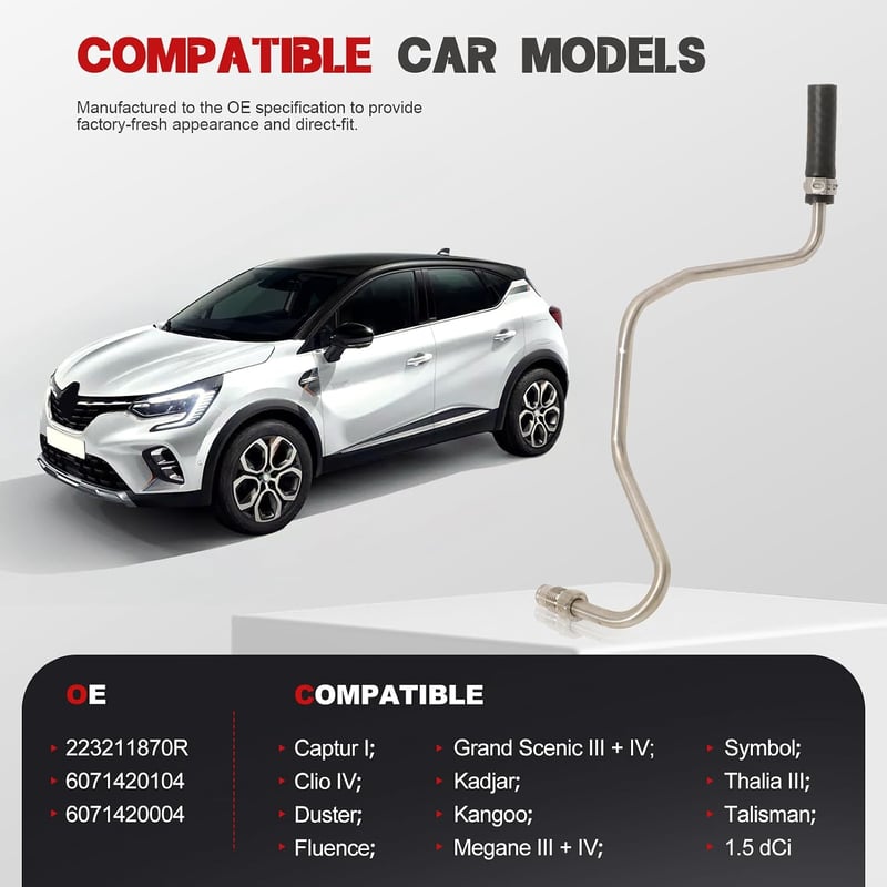KASturrboo kipufogó nyomás szenzor cső Renault Captur I Clio IV Duster Fluence Kadjar Kangoo Symbol Thalia III Talisman 1.5 dCi 223211870R 2