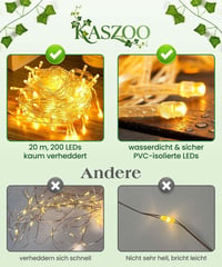 Kaszoo Mesterséges Borostyán Függő Girland Dekoráció Irodához és Kerthez 3