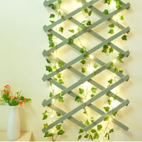 Ghirlandă artificială cu iederă și lumini KASZOO, 2 bucăți, 4 m, 40 LED-uri, rezistentă la apă IP65, cu baterii, pentru decorațiuni interioare, nunți și petreceri 4