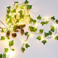 Ghirlandă artificială cu iederă și lumini KASZOO, 2 bucăți, 4 m, 40 LED-uri, rezistentă la apă IP65, cu baterii, pentru decorațiuni interioare, nunți și petreceri 2