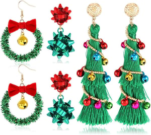 KATELUO Set de cercei de Crăciun pentru femei - Bijuterii festive creative pentru fete