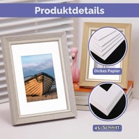 KATIMI Passepartout karton, 25 komada – 5 veličina: 6/7/8/10 inča i A4, podloga za okvire za slike 3