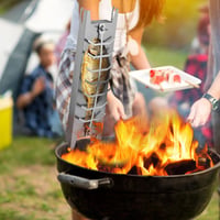 Placă pentru somon la flacără KATLKIU din oțel inoxidabil – cu suport reglabil 59x16 cm, pentru grătar de pește și carne – inoxidabilă, termorezistentă, reutilizabilă, pentru BBQ și foc de tabără 6