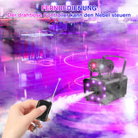 Katomi 700W füstgép RGB LED diszkó fénnyel, 2 vezeték nélküli távirányítóval 3