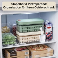 Katomi forma na ľad s nádobou a vekom – 100-dielny silikónový zásobník na ľad s veľkou kapacitou pre jednoduché vyberanie, bez BPA, vrátane lopatky na ľad 6
