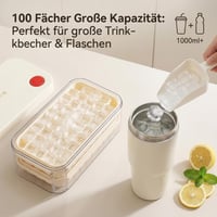 Katomi forma na ľad s nádobou a vekom – 100-dielny silikónový zásobník na ľad s veľkou kapacitou pre jednoduché vyberanie, bez BPA, vrátane lopatky na ľad 4