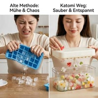 Katomi forma na ľad s nádobou a vekom – 100-dielny silikónový zásobník na ľad s veľkou kapacitou pre jednoduché vyberanie, bez BPA, vrátane lopatky na ľad 8