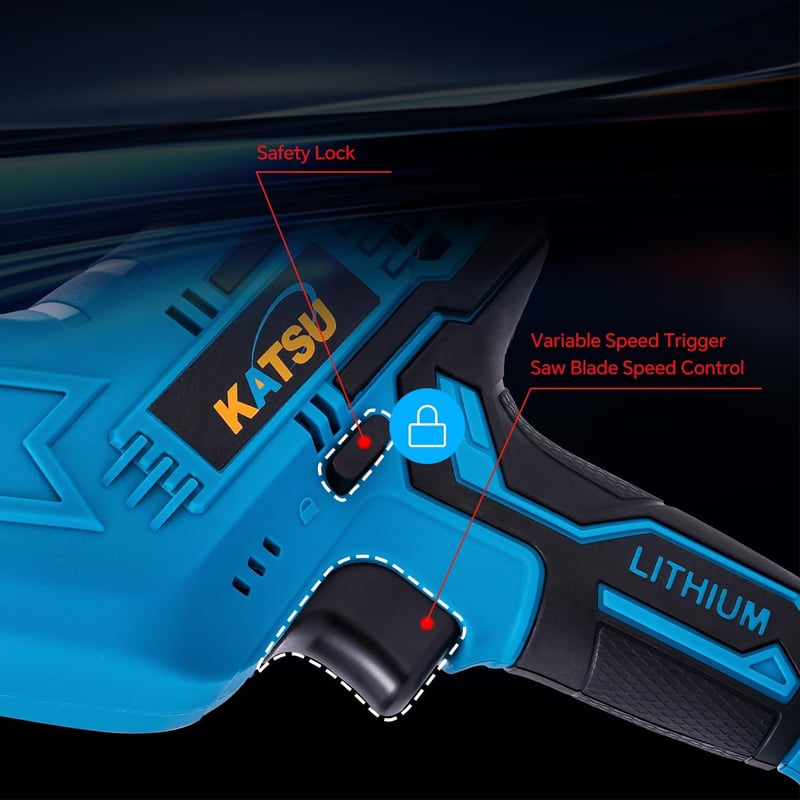 KATSU FIT-BAT 21V Akkumulátoros Orrfűrész, 4 Fűrészlappal, 0-3000 SPM Változtatható Sebesség, Fém, Fa, PVC és Ágvágáshoz, Kefe Nélküli Motor