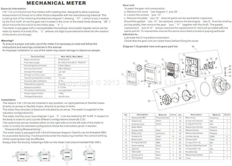 KATSU Tools 4 digitális Diesel üzemanyag áramlásmérő 3.5 bar pontosság