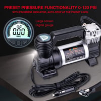 KATSU Tools Autós Légkompresszor 120 PSI 12V LED Világítással - Professzionális Hordozható Gumiabroncs Pumpa Autókhoz, Teherautókhoz, Felfúj 3