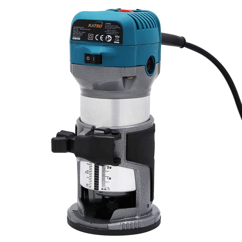 KATSU Tools Elektrická fréza 710W - Horná fréza na drevo, stolná fréza, na tesárske práce, pre domácich majstrov, s výkonom 0,95 HP