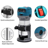 KATSU Tools Elektrická fréza 710W - Horná fréza na drevo, stolná fréza, na tesárske práce, pre domácich majstrov, s výkonom 0,95 HP 2
