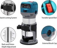 KATSU Tools Elektromos Marógép 710W - Fa Élmaró, Asztali Felsőmaró, Ácsmunkához, Barkácsoláshoz, 0.95 LE Teljesítménnyel 2